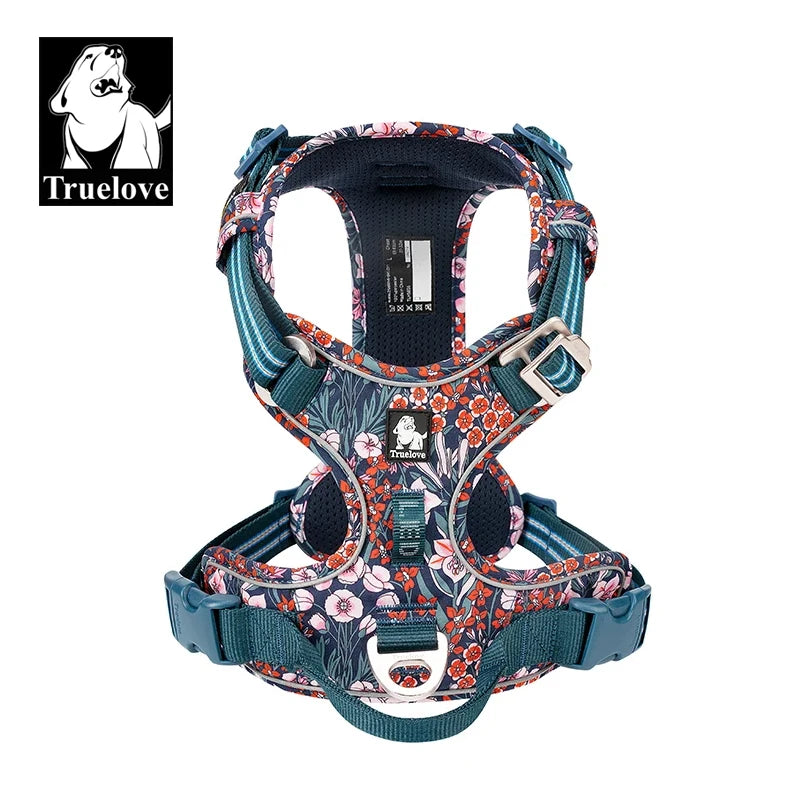 TRUE LOVE TLH5654 No-Pull Dog Harness – Adjustable Reflective Nylon Control Harness for Small to Large Dogs