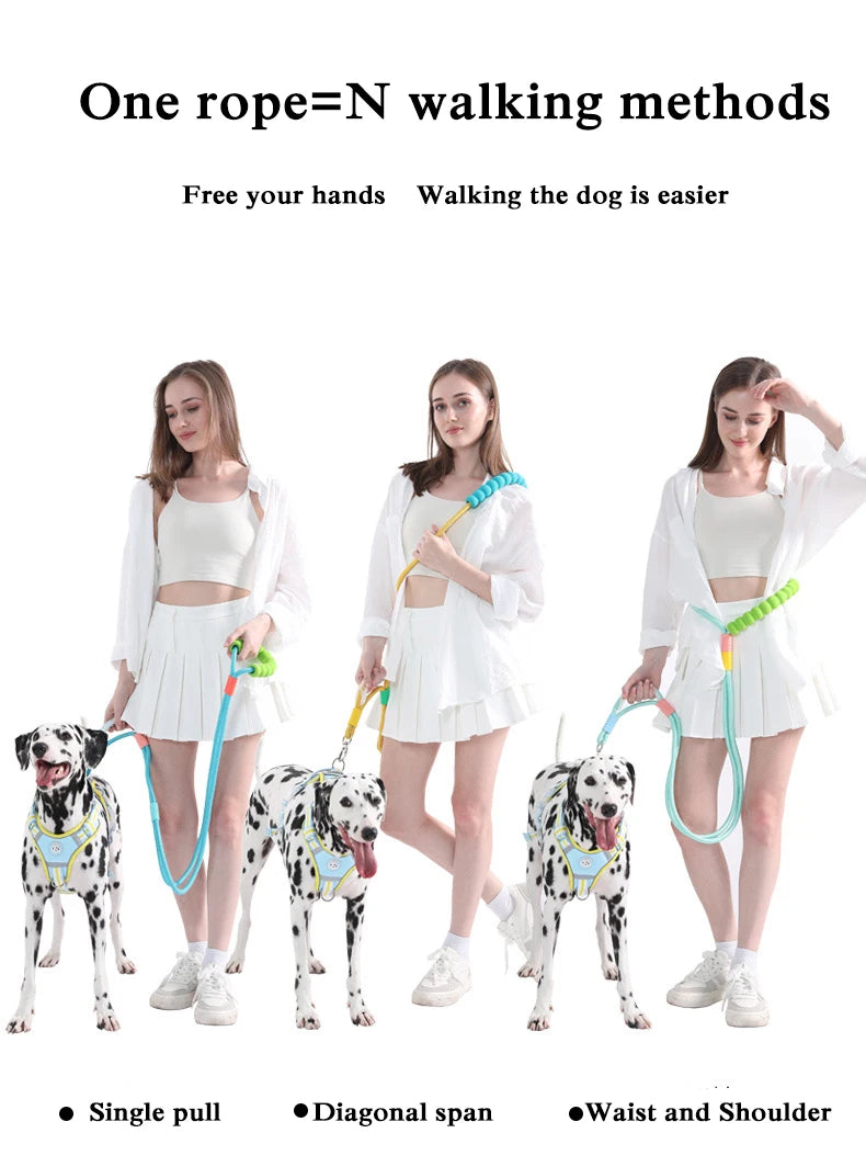 Cotton Candy P-Chain Dog Leash – Anti-Slip, Wear-Resistant Traction Rope