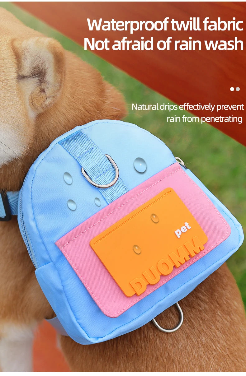 Dog Leash Backpack – Outdoor Travel Self-Leash Bag for Dogs