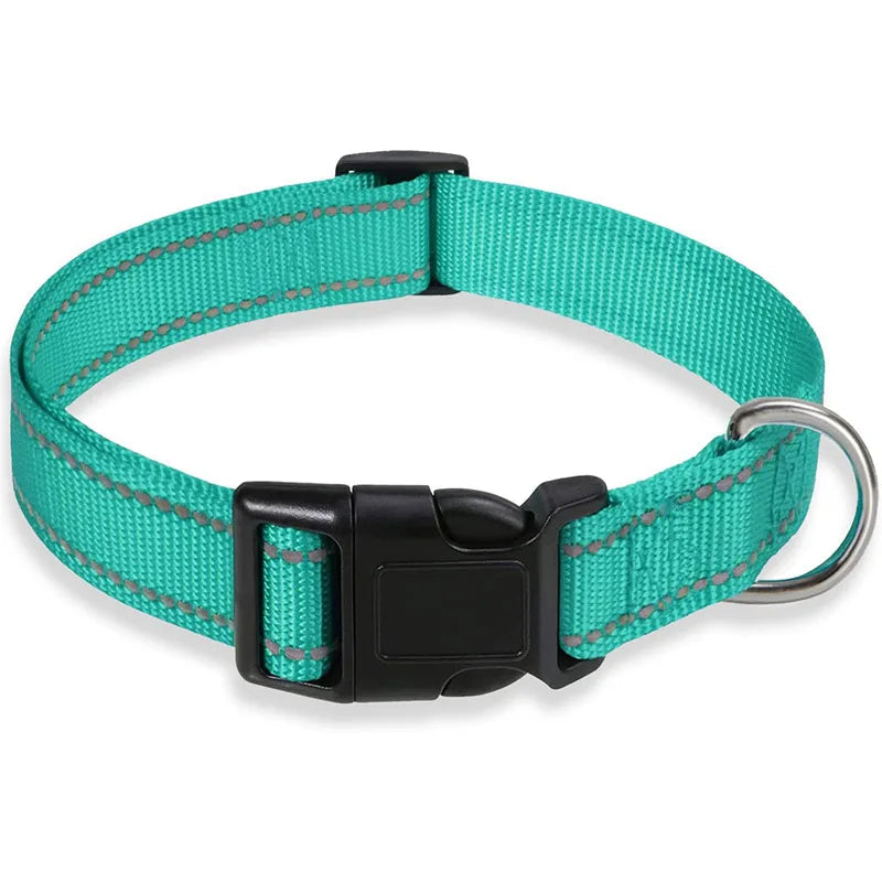 Reflective Adjustable Nylon Dog Collar Strap – Safety Traction Rope