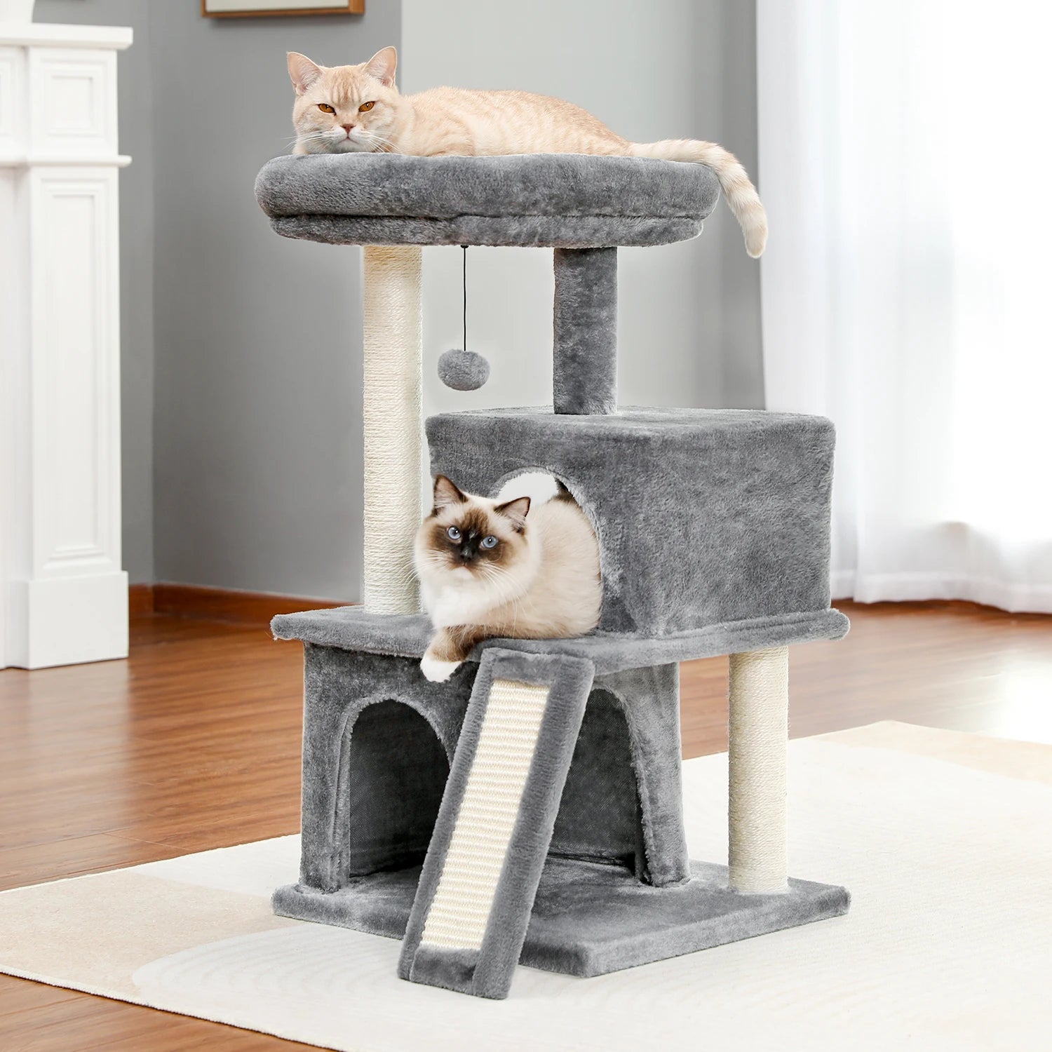 Large Multi-Level Cat Tree – Indoor Cat Tower with Condos, Scratching Pads & Toys