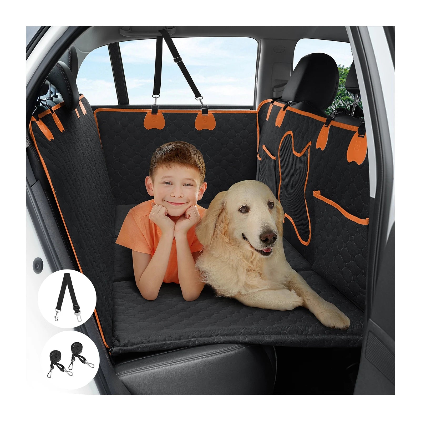 Car Dog Seat Cover for Back Seat – Waterproof Pet Seat Protector Mat | Nonslip Universal Fit for Cars, SUVs & Trucks