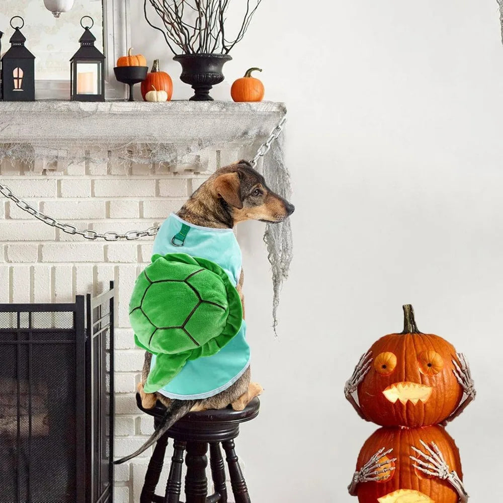Turtle Dog Costume – Soft Fleece Halloween Outfit for Dogs & Cats