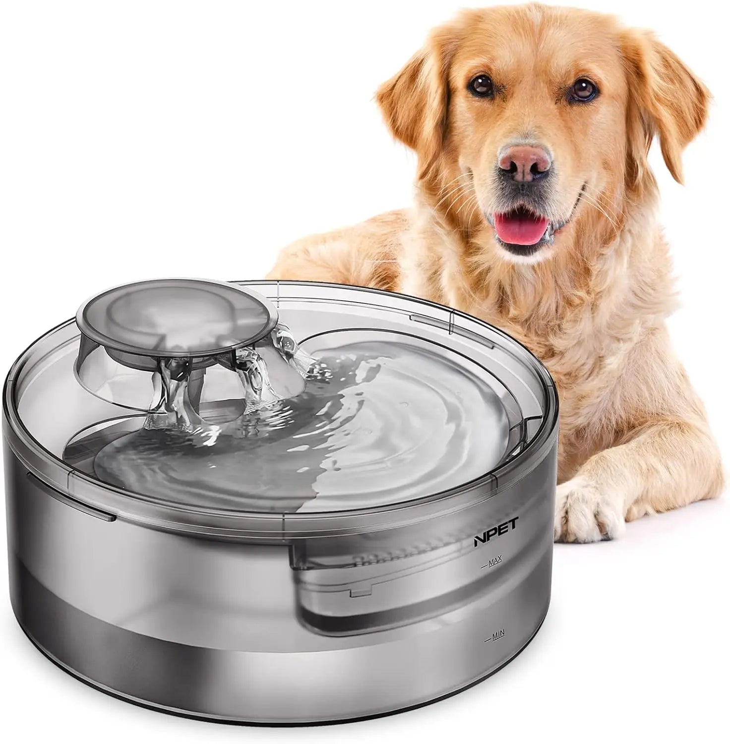 NPET DF10 Large Dog Water Fountain – 170oz / 5L Automatic Pet Water Dispenser for Dogs, Cats & Multiple Pets