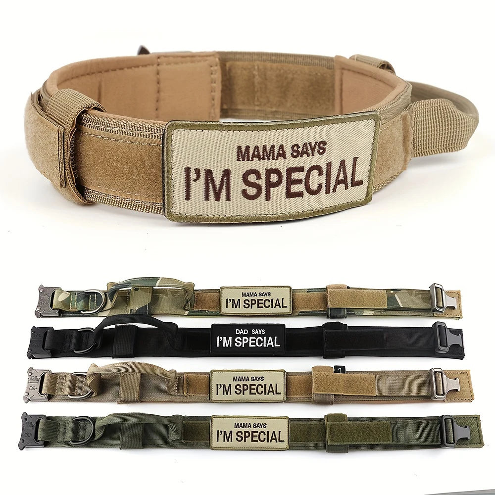 Tactical Dog Collar with Handle – Military Training Collar for Medium & Large Dogs