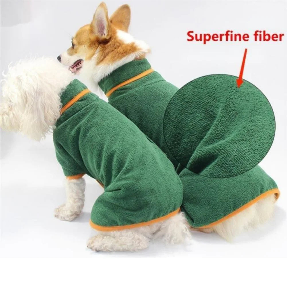 Dog Bathrobe – Quick-Dry Absorbent Towel Robe for Small, Medium & Large Dogs