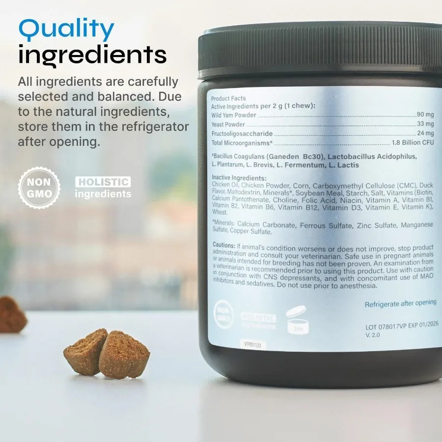 Probiotics for Dogs – Probiotic Chews with Prebiotics | Digestive, Gut, Dental & Immune System Support | Soft Chewable Treats