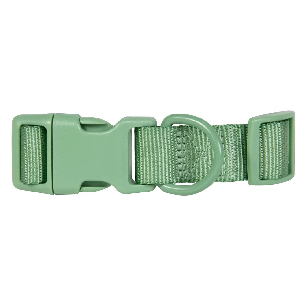 Adjustable Polyester Dog Collar for Large Dogs – 15-26" Neck Size with D-Ring & Secure Prong Buckle