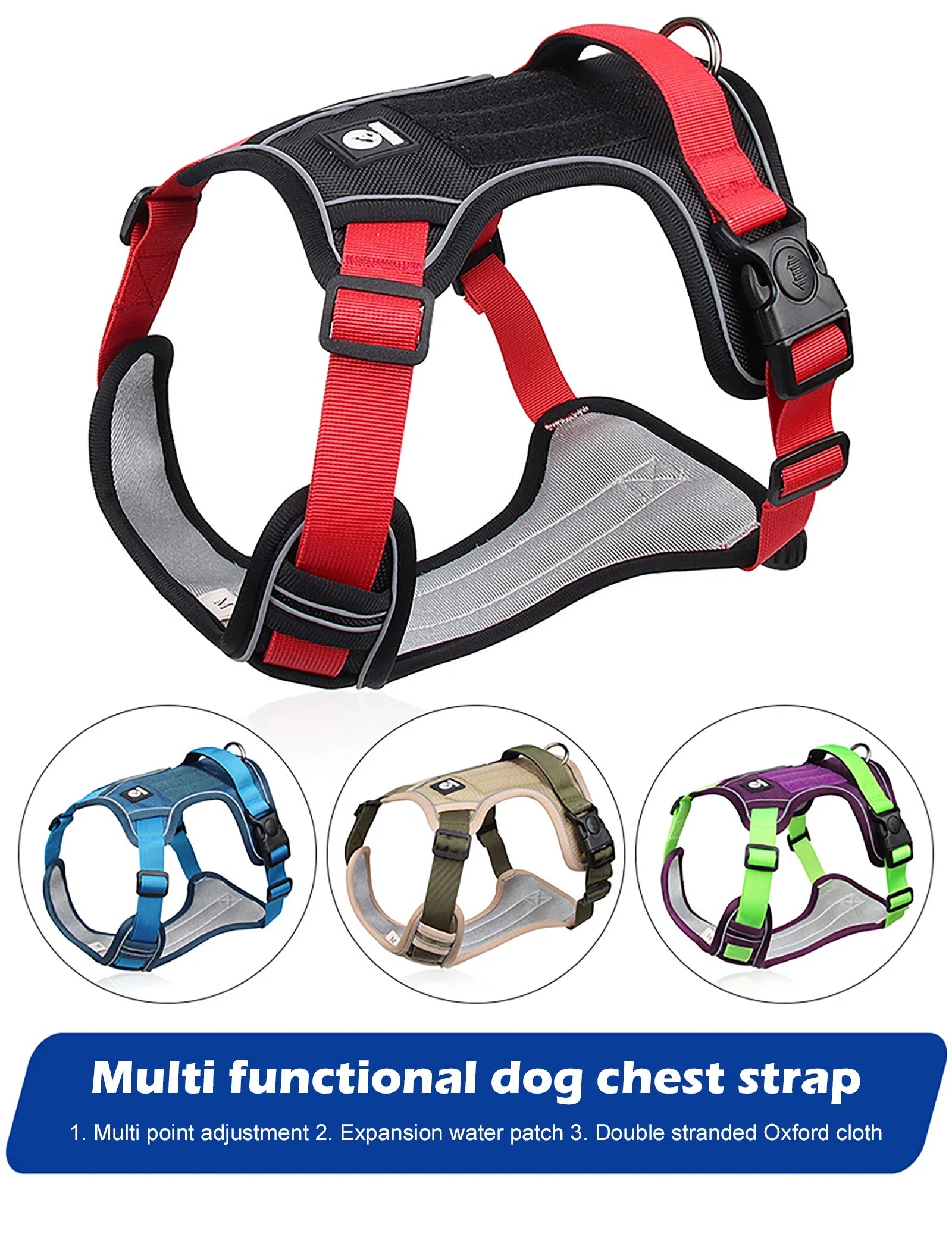 Tactical Dog Harness – Reflective Waterproof Vest for Medium & Large Dogs (1680D Oxford Fabric)
