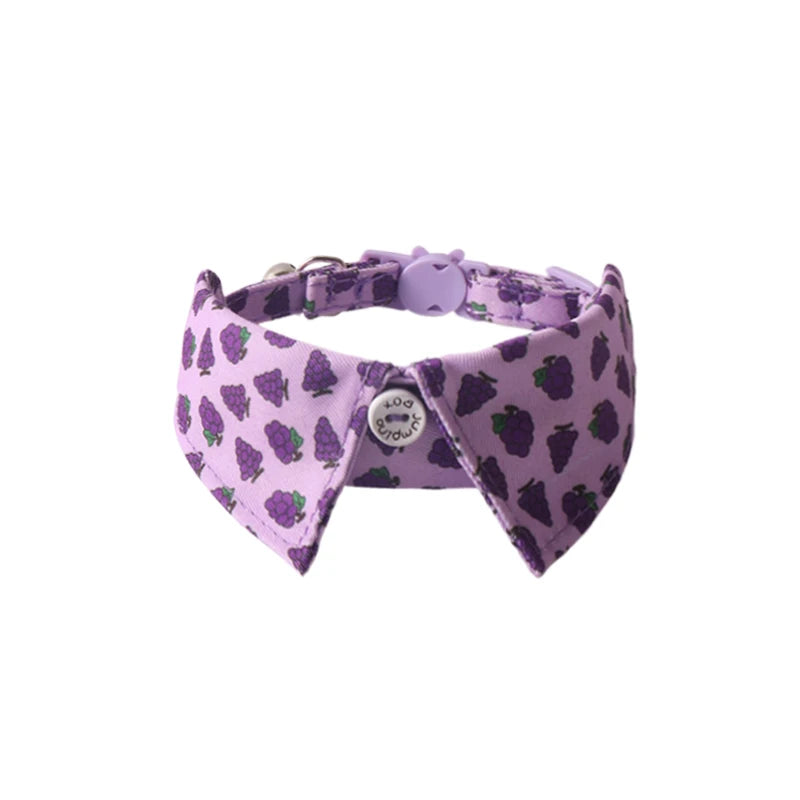 Fruit Tuxedo Bow Tie Pet Collar – Quick-Release Bandana Bowknot for Cats & Small Dogs