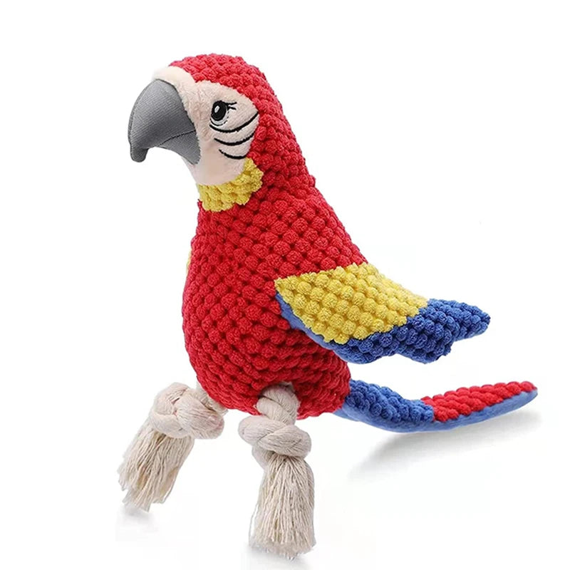 Indestructible Plush Parrot Dog Toy – Squeaky Stuffing-Free Durable Toy for Small & Large Dogs
