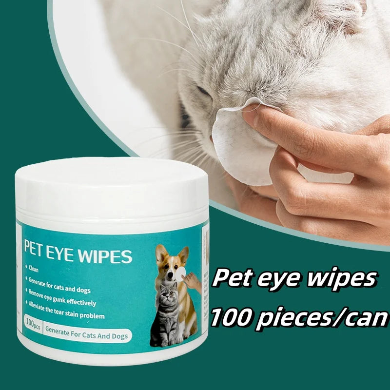 Pet Eye Wipes – Tear Stain Remover for Dogs & Cats, Gentle Cleaning Wet Tissues