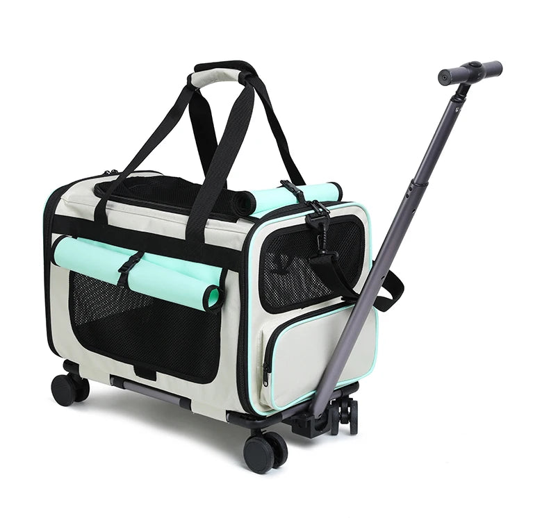 Extra Large Pet Trolley Bag – Foldable Travel Carrier for Cats & Dogs