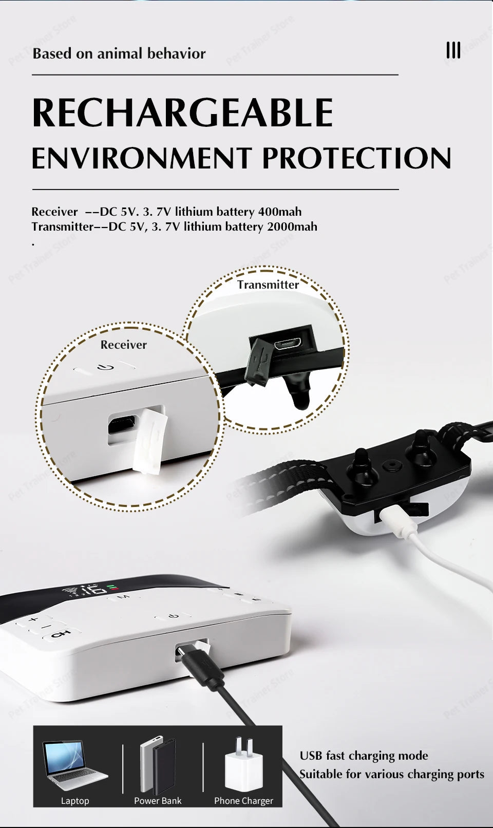 2-in-1 Wireless Dog Fence & Training Collar – Rechargeable Anti-Runaway System for Up to 3 Dogs