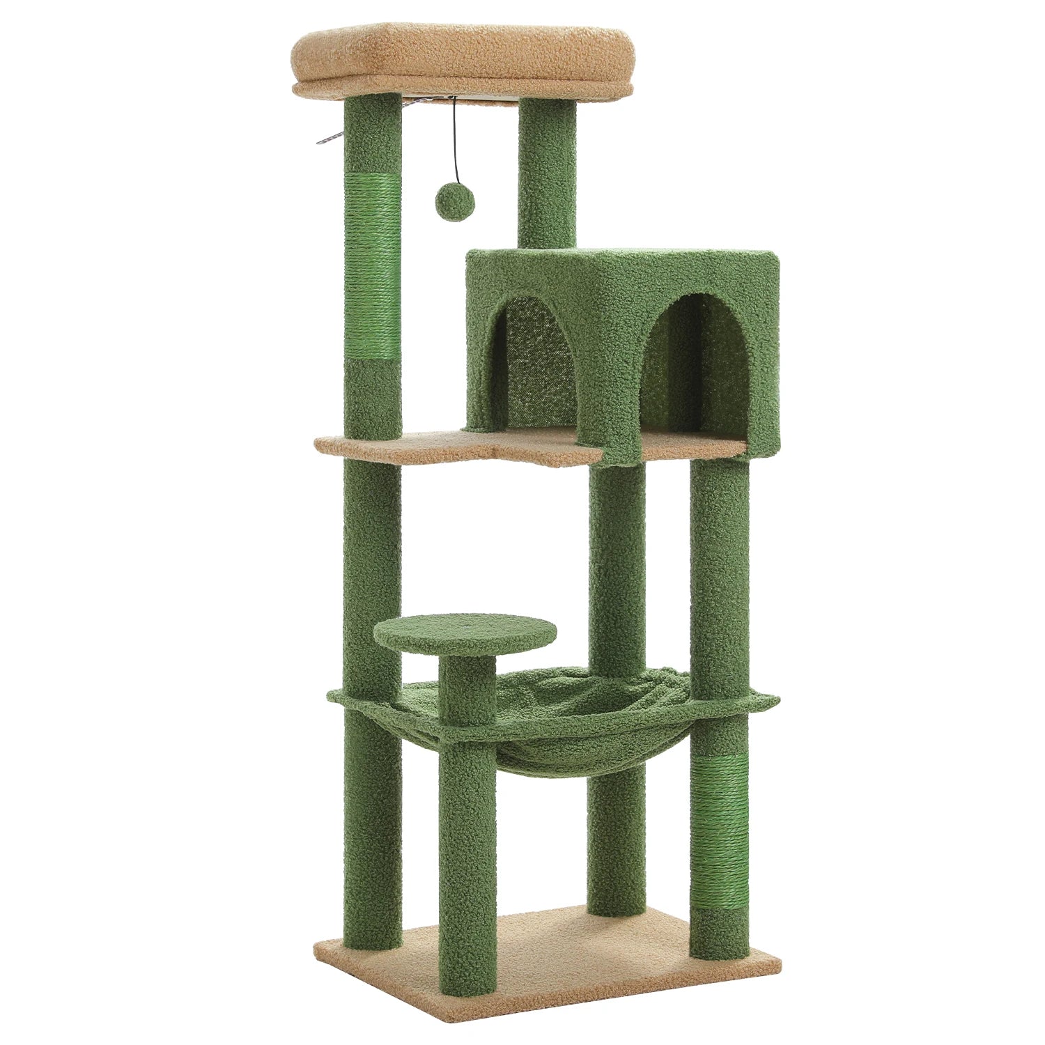 Multi-Level Cat Tree – Indoor Tower with Condo, Hammock & Scratching Posts