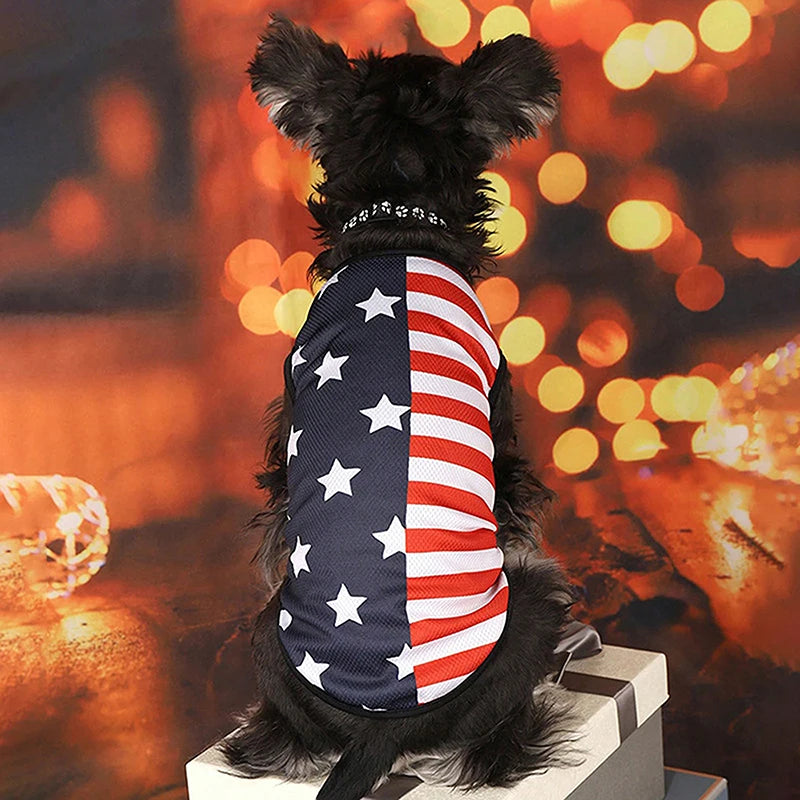 American Flag Pet T-Shirt – Patriotic Tee for Dogs & Cats, All Sizes