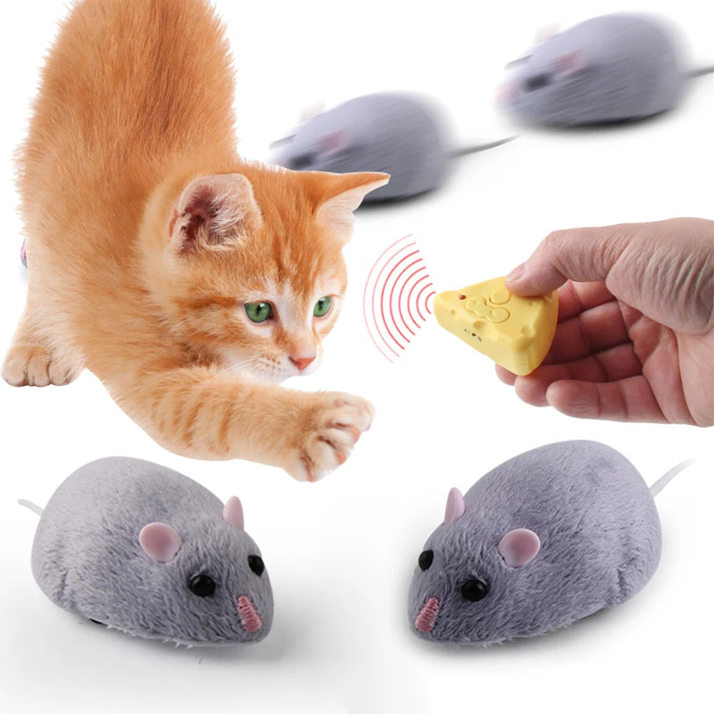 Electric RC Mouse Cat Toy – Remote Control Infrared Moving Rat Model, Interactive Novelty Pet Toy for Cats