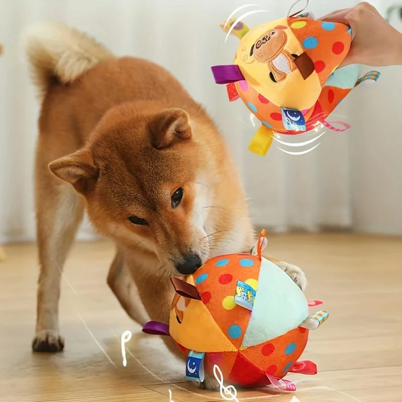 Interactive Ball Dog Toy – Aggressive Chewing, Training, Stress Relief, Bite-Resistant with Plush Handle