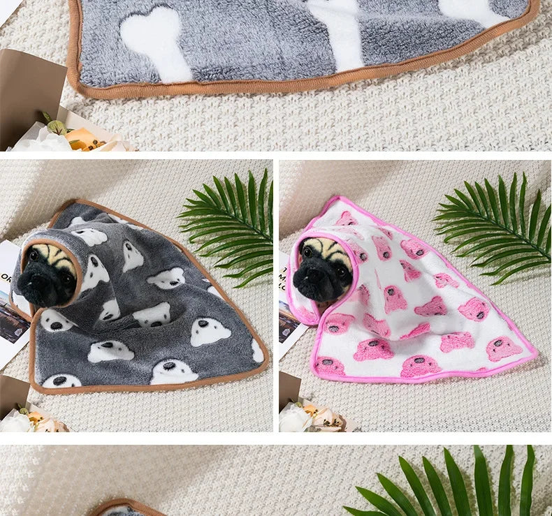 Coral Fleece Pet Sleeping Blanket – Soft, Fluffy & Warm Dog and Cat Blanket for Bed, Couch & Crate