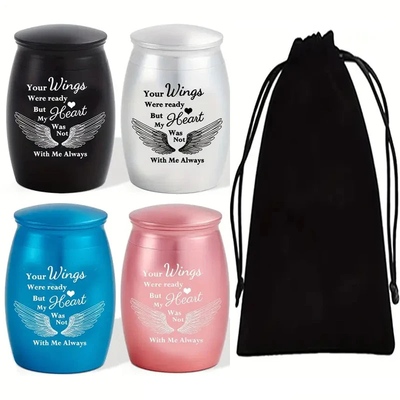 Set of 4 Mini Pet Cremation Urns – 1.57" Small Keepsake Urns for Dog, Cat & Bird Ashes, Decorative Memorial Ashes Holder