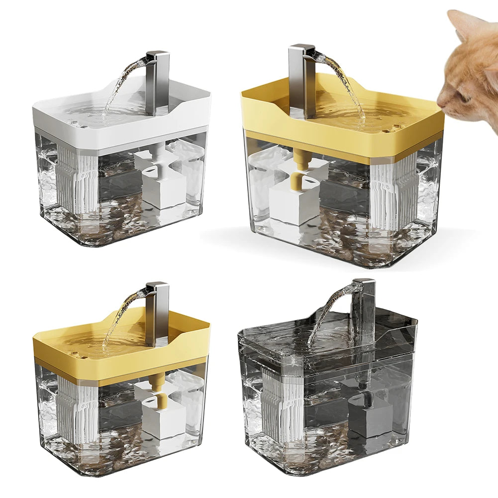 Cat Water Fountain 1.5L – USB Pet Drinking Fountain for Cats & Small Dogs with Anti-Dry Burn Protection