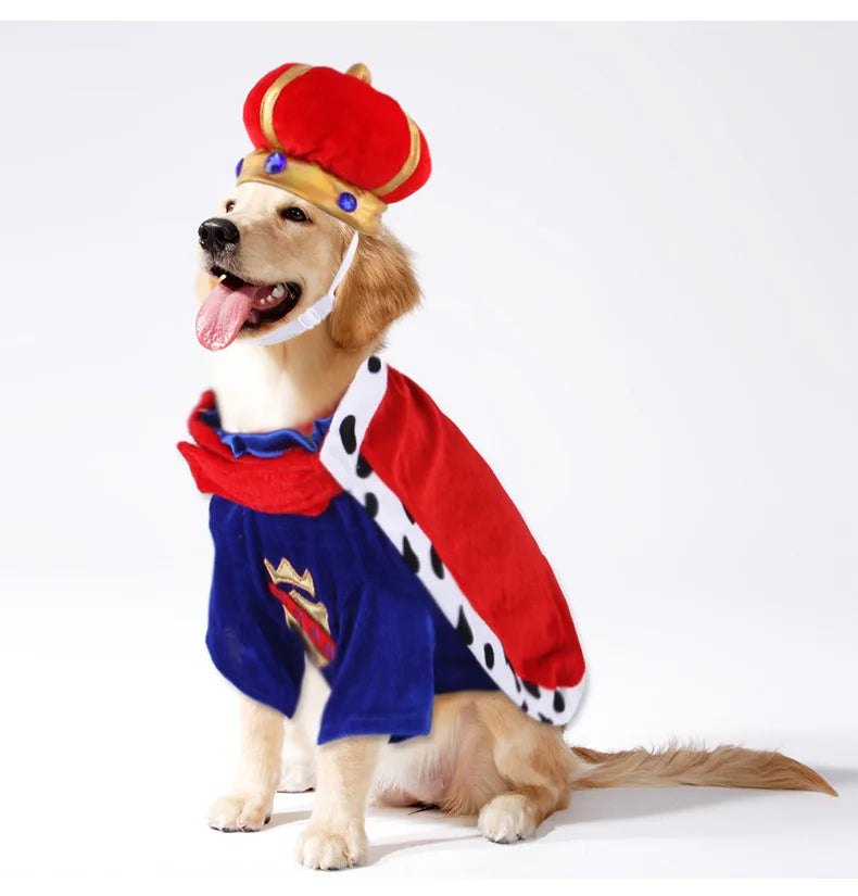 Dog King Costume – Cloak & Hat Set for Medium & Large Dogs