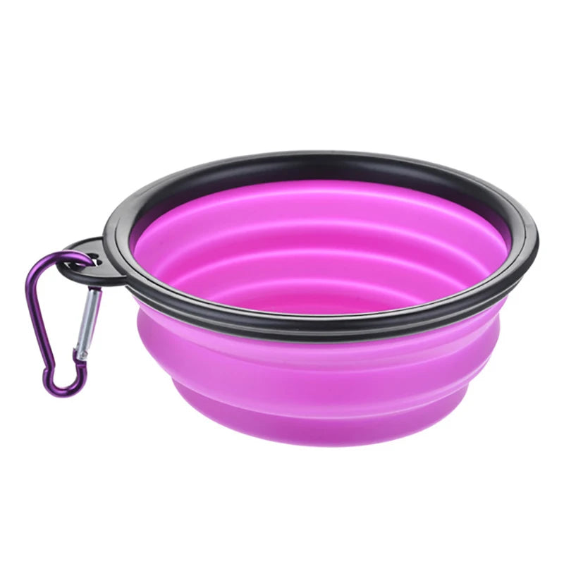 Collapsible Silicone Dog Bowl – 350ml/1000ml Travel Feeder Dish for Food & Water