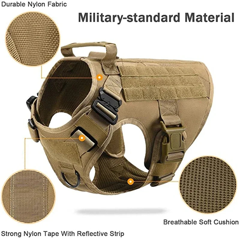 Tactical Dog Harness & Leash Set – Military-Grade Training Vest for All Breeds (German Shepherd, Golden Retriever & More)