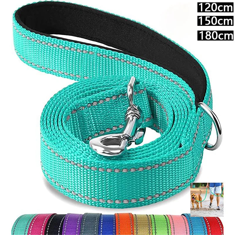 Reflective Dog Leash – Durable Night Safety Pet Walking & Training Lead for Dogs and Cats (1.2/1.5/1.8 m)