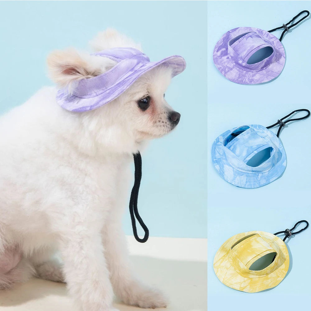 Pet Baseball Cap – Adjustable Summer Hat with Ear Holes for Small & Medium Dogs & Cats