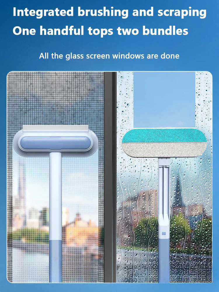 Multifunctional Pet Hair Remover Brush – Long Handle Cleaning Tool for Cat & Dog Fur, Windows & Furniture