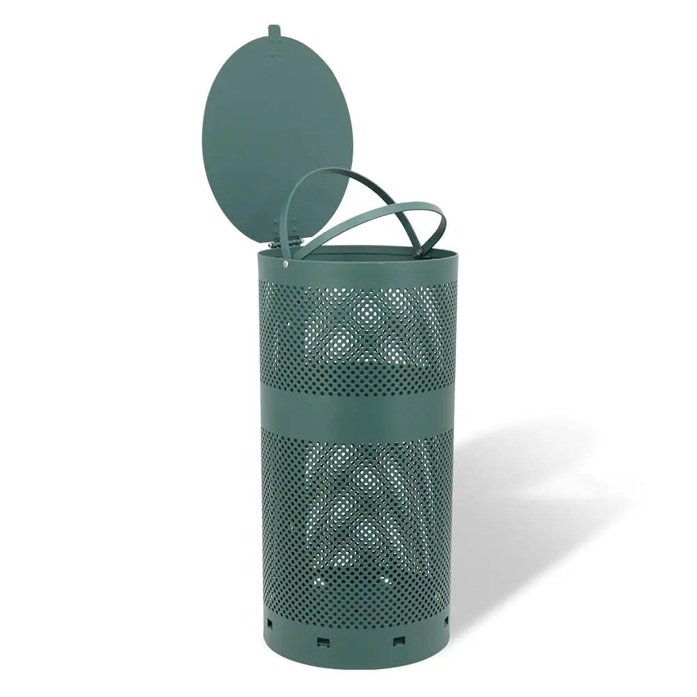 Round 10-Gallon Outdoor Dog Waste Station Replacement Can – Rust-Free, Powder-Coated Commercial Aluminum