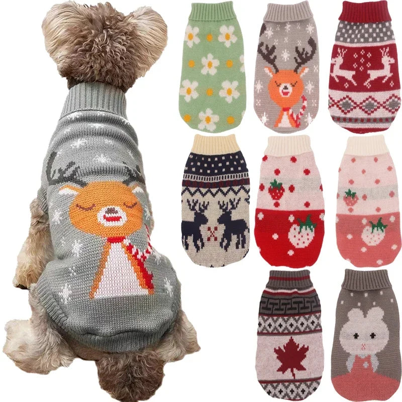 Christmas Knit Pet Sweater – Warm Winter Sweater for Small & Medium Dogs and Cats