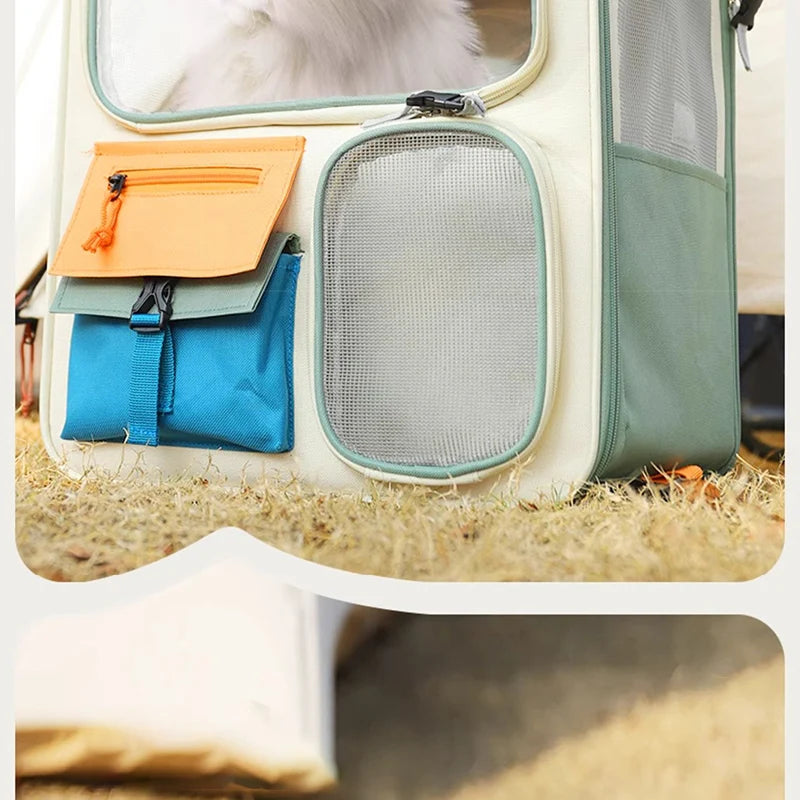 HOOPET Pet Travel Trolley – Portable Rolling Carrier for Cats & Small Dogs