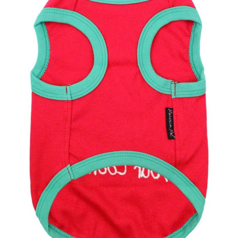 Sorry Santa I Ate Your Cookies Embroidered Christmas Holiday Red Dog T Shirt