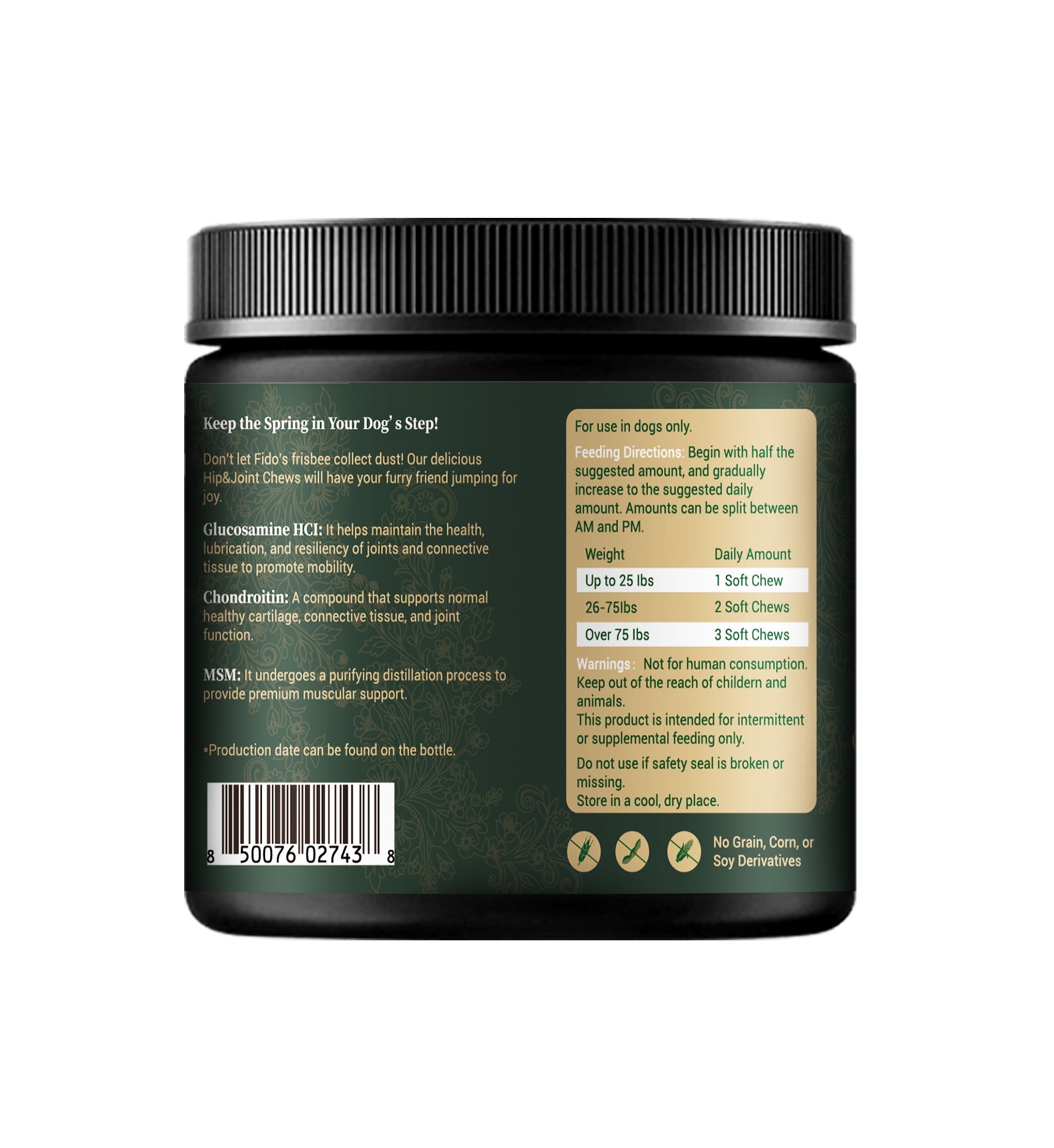 Illustration of Dog Joint Mobility Supplements