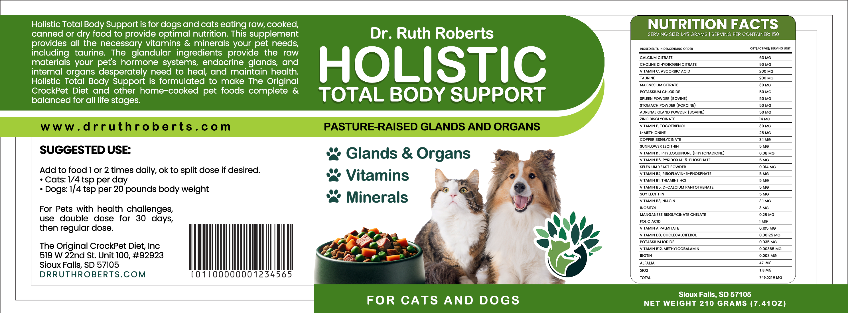 Holistic Total Body Support – Multivitamin & Glandular Support for Dogs and Cats