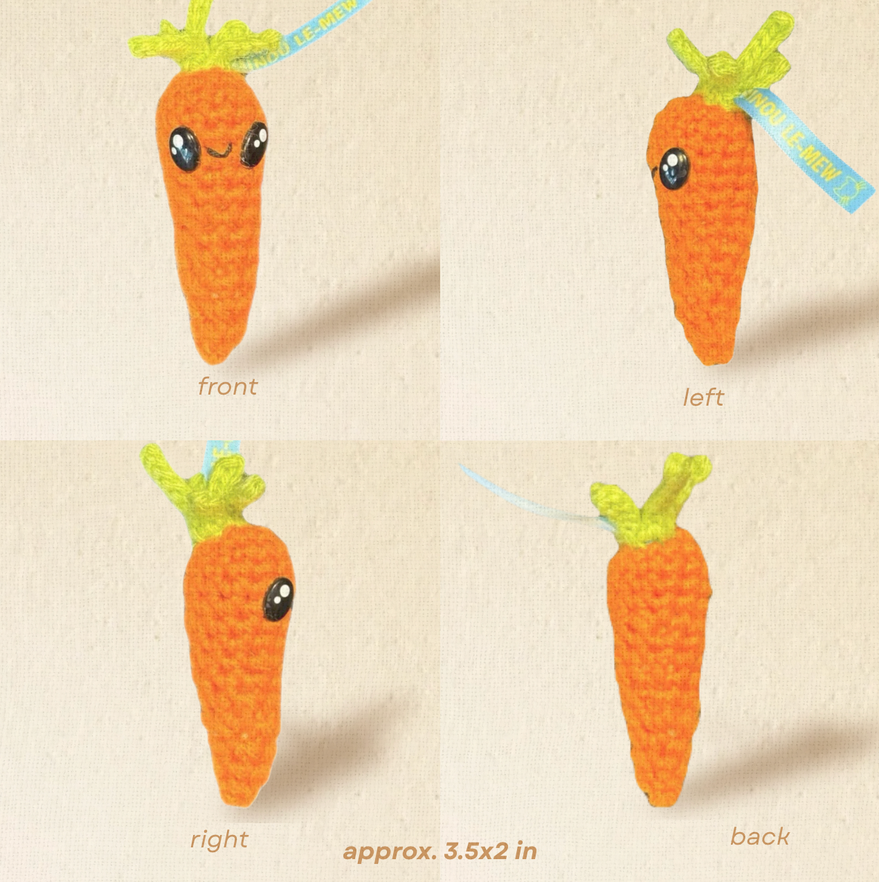 Handmade Catnip Toy | Lulu the Carrot Chunkle Puff Infused with Miracle Nip Botanicals