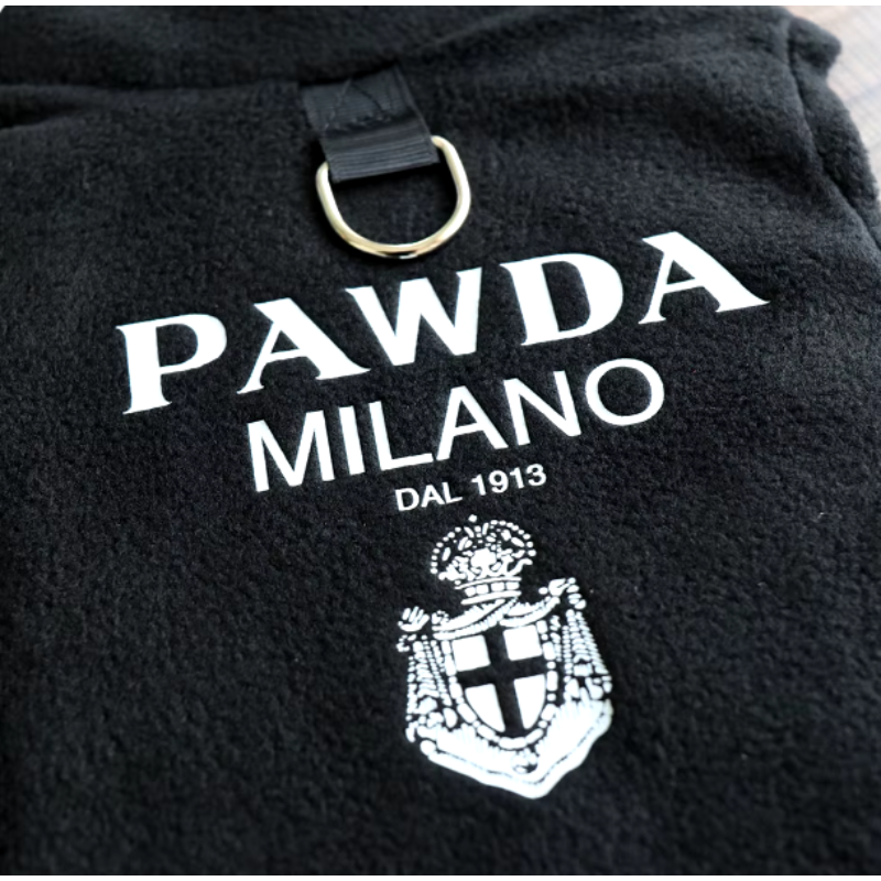 Pawda Milano Black Fleece Pull Over for Pets