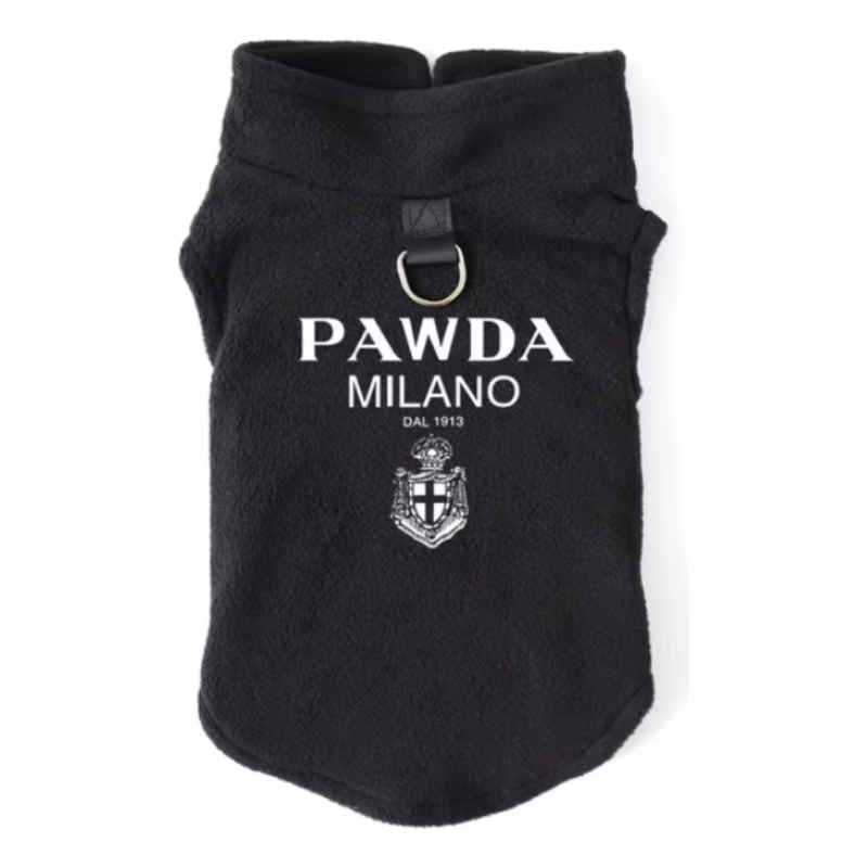 Pawda Milano Black Fleece Pull Over for Pets