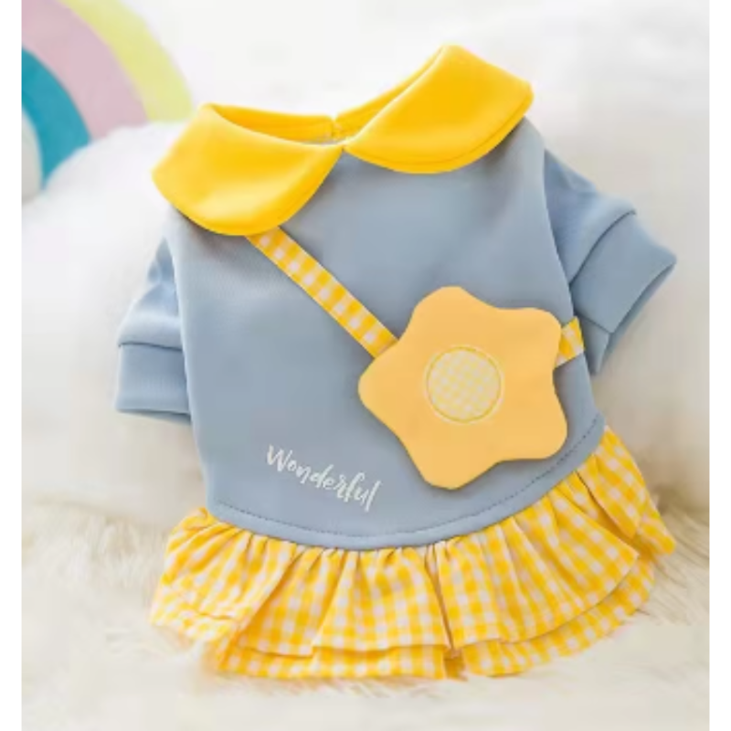 Wonderful Spring Dog Dress - Blue or Orange